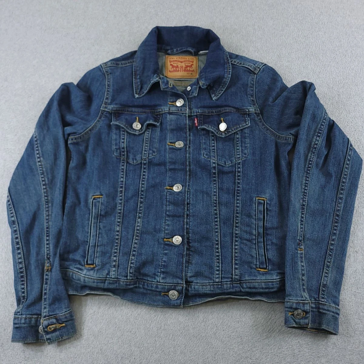 Chaqueta De Mezclilla Para Mujer - Estilo Novio, Deshilachada, Azul Lavado, Talla Large