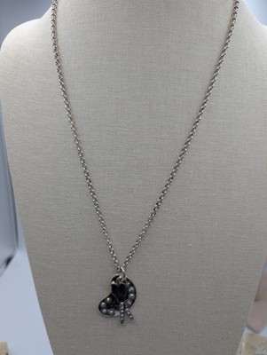 Brighton Life is Art Artist Palette Paintbrush Crystals Silver Tone Necklace
