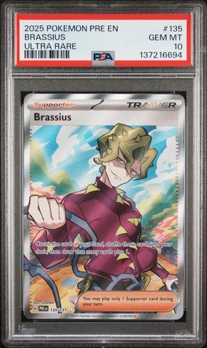 2025 POKEMON PRE EN-PRISMATIC EVOLUTIONS ULTRA RARE #135 BRASSIUS PSA 10
