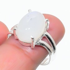 Rainbow Moonstone Gemstone 925 Sterling Silver Jewelry All Size Ring For Gift