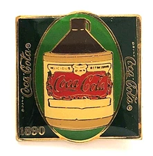 Coca Cola 1890 Syrup Jug 1985 Wilson Marketing VTG Soda Advertising Square Pin