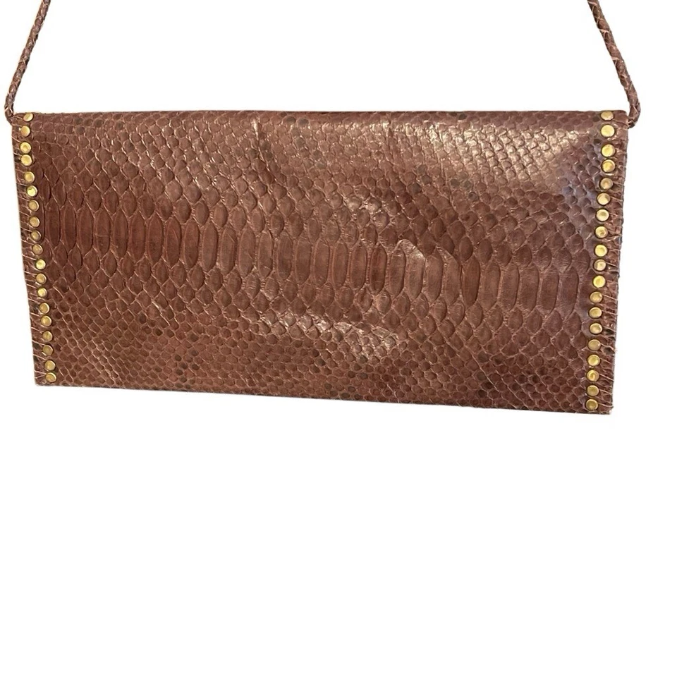 Bolso de Mano Carlos Falchi Fatto A Mano Piel de Pitón Genuina Foto 2 de 4