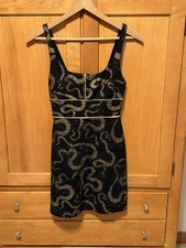 Urban Outfitters Ecote Gold Metallic Snake Print Mini Dress Sz XS Reputation
