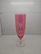 1 Vintage Glastonbury-Lotus Cranberry Flash Etched Iced Tea Glass 9