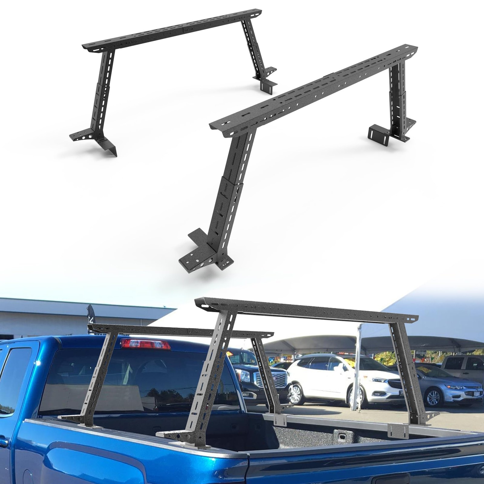 Ladder Racks Adjustable 16-25in High Universal for Pickup Trucks Carbon Steel