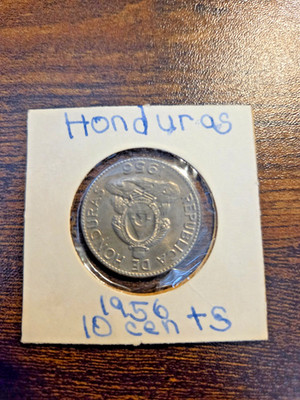 1956 Honduras 10 Centavos Coin Diez Centavos Republica De Honduras Vintage