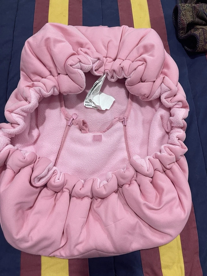 COZY COVER PINK Baby Infant Car Seat Carrier  Cover Keeps Baby Warm Outside Used - Image 2 of 4