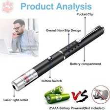 2in1 Cat Laser Pointer LED Keychain Toy Portable Pet Training Flashlight