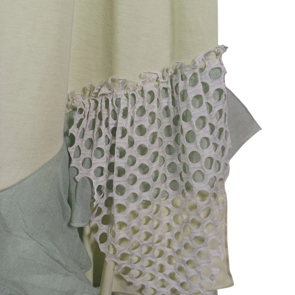 Pretty Angel Vtg Y2K Green Mermaid Fairycore Layered Mesh Spaghetti Strap Tank - Image 4 of 4