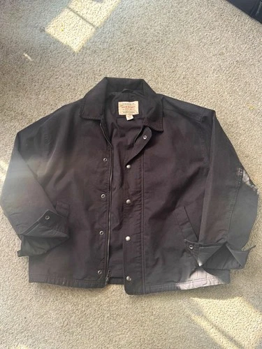 Abercrombie & Fitch Men's Black Quilted Jacket XL Button/Zip Point Collar video thumbnail
