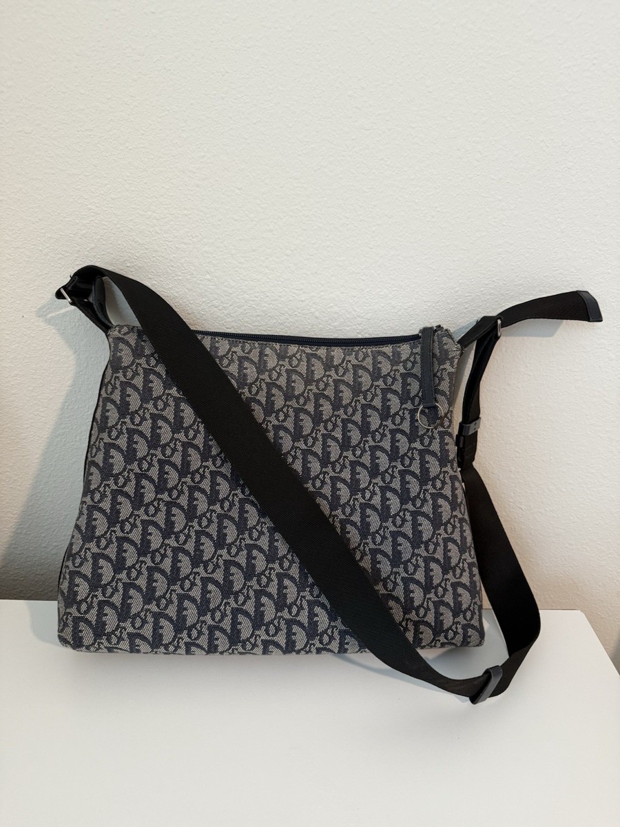 Christian Dior Trotter ショルダーバッグ Christian Dior Trotter Canvas Shoulder Bag Navy Silver | eBay