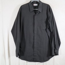 Van Heusen Men s Dark Gray Button Up Shirt Long Sleeve Casual Dress Shirt Sz XL