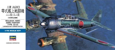 Hasegawa 01456 Mitsubishi A6M3 Zero 1/72 Scale Plastic Model Kit