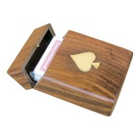Spielkarten In Holzbox Kartenspiel Aus Holz 11 X 7,5 Cm Sea-Club