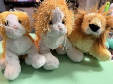 Ganz Webkinz: 9  Orange Cat, 7  Orange Cat HS017, 7  Lion HS006 Lot of 3 NO CODE