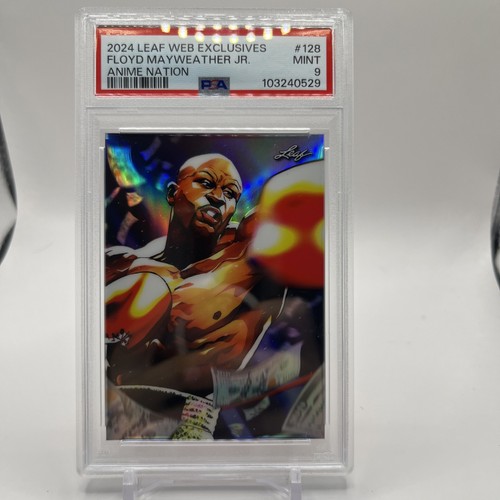 Floyd Mayweather Jr. #128 PSA 9 Numbered 17/195 2024 Leaf Anime Nation Boxing