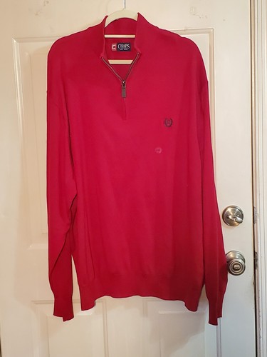 NWT CHAPS Ralph Lauren L/S Red Quarter Zip Cotton Sweater - Size 4XL Crest Logo - Picture 10 of 12