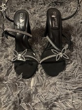 Black Sparkle Butterfly Heels