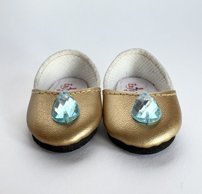 14 Inch Doll Jeweled Princess REPLACEMENT Emily Rose GOLD COLOR SHOES ONLY