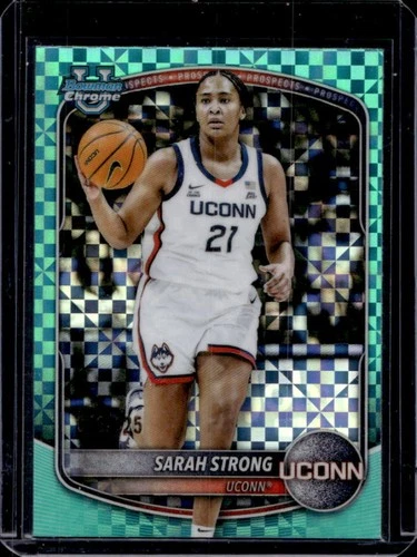 2025-26 Bowman Sarah Strong Chrome Prospects Aqua X-Fractor #/125 Huskies