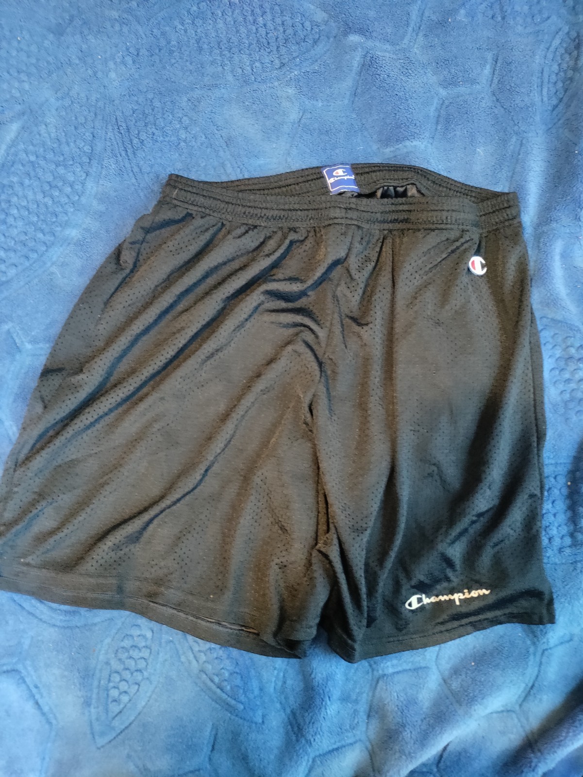 Vintage Champion Mesh Shorts XL Navy Blue 90s Y2K Athletic Gym Basketball VTG