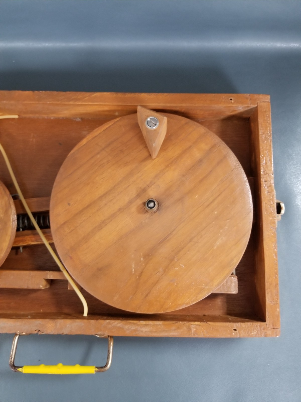 Vintage Old Wooden Book Charkha Spinning Wheel Portable Traditional Yarn Gandhi