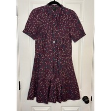 Marc by Marc Jacobs Floral Print Button Down Shirt Purple Dress Size 2