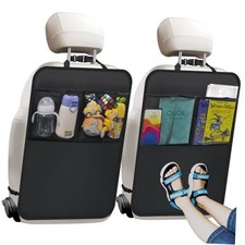Kick Mats with Organizer - 2 Pack Backseat Protector Seat Covers for Your Car,