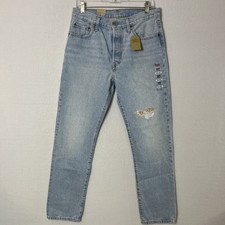 Levi s 150th Women s 501 Original Embroidered Jeans 29x30 Light Blue NWT NEW