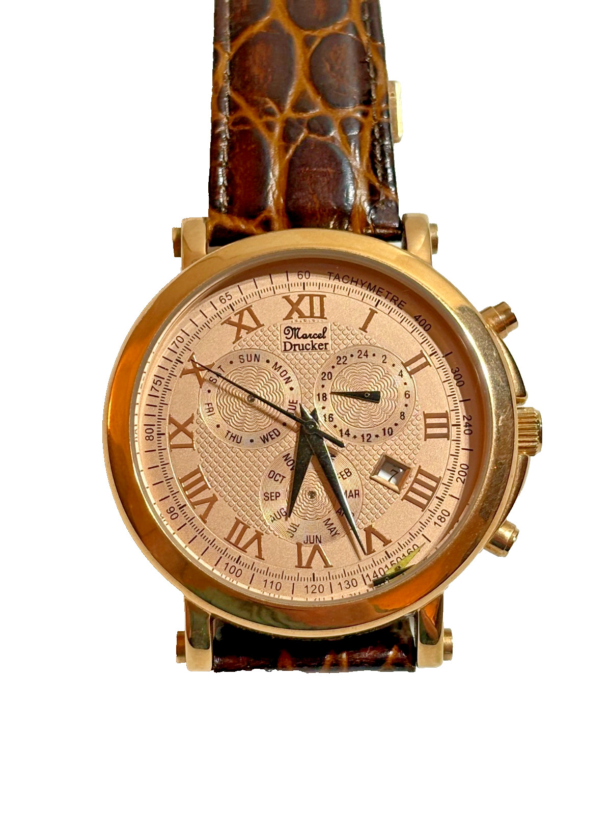 Marcel Drucker Tortoiseshell Leather Wristwatch W… - image 1