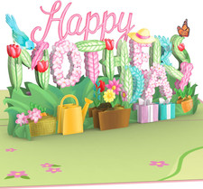 3D Pop-Up Mother's Day Card - Handcrafted Floral Garden Greeting for Mom
