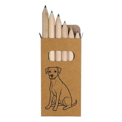 6 x ''Dog Line Art'' kurze 85 mm Bleistifte / Farbstift Set (PE00088300)