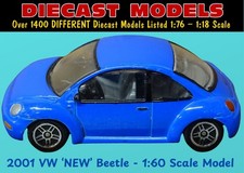 VW 'NEW' BEETLE 2001 OCEAN BLUE; LOVELY 1/60 SCALE DIECAST COLLECTORS MODEL CAR