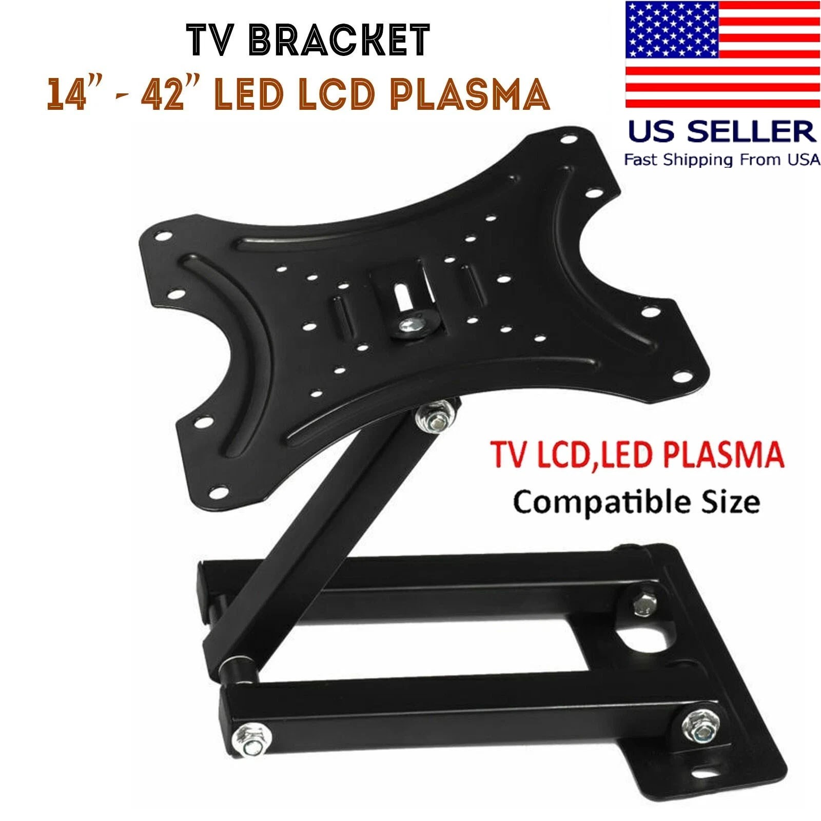 Tilt TV Wall Bracket Mount Slim Swivel Plasma LCD LED For 14