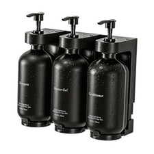 Shampoo and Conditioner Dispenser, Wall-Mounted 3-Bottle Set