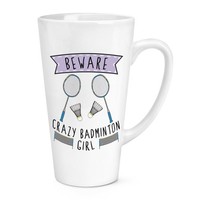 Beware VerrüCkte Badminton MäDchen 483Ml Groß Latte Becher Cup Tochter Kids Best