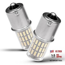 1156 LED Bulb 12V 24V LED Reverse Lights BA15S 2 Count 6000K Daylight White