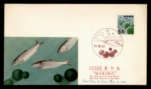 DR WHO 1956 JAPAN FDC MARIMO PRESERVED PLANT/FISH M81118