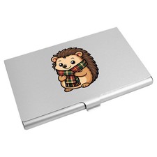 'Cute Hedgehog Wearing a Tartan Scarf' Business Card Holder (CH00056860)