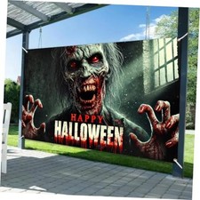 Halloween Banner 71x43 Inch Zombie Backdrop Banner with Halloween decor 2
