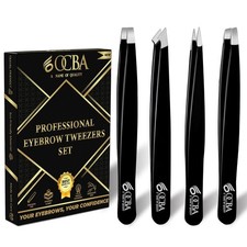 4 Pcs Tweezers for Facial Hair Women  Men for Precise Grooming of Eyebrows - Pr