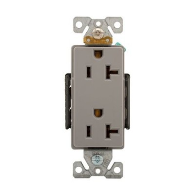 Eaton Wiring Devices 6362GY - Recp Deco Dup20A125V2P3W B/Swire BrSt GY - 1EA