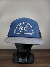 Vintage CPI Commercial Petroleum Inc Trucker Hat Navy Blue Snapback Cap Oil Gas