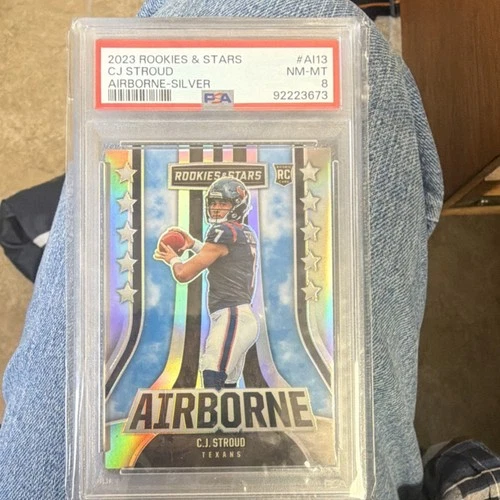 Panini 2023 Rookies & Stars Airborne Silver C.J. Stroud Texans AI-13 PSA 8