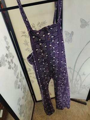 Ade+Ayo Purple African Print Overalls Bib Size Large Unisex Cotton Made In India
