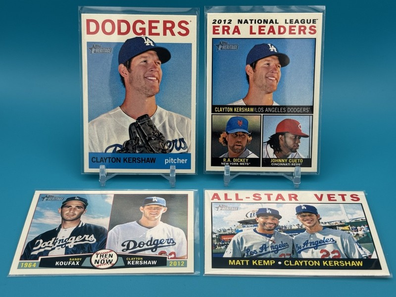 2013 Topps Heritage #1 #81 #200 TN-KK - CLAYTON KERSHAW - Lot of 4