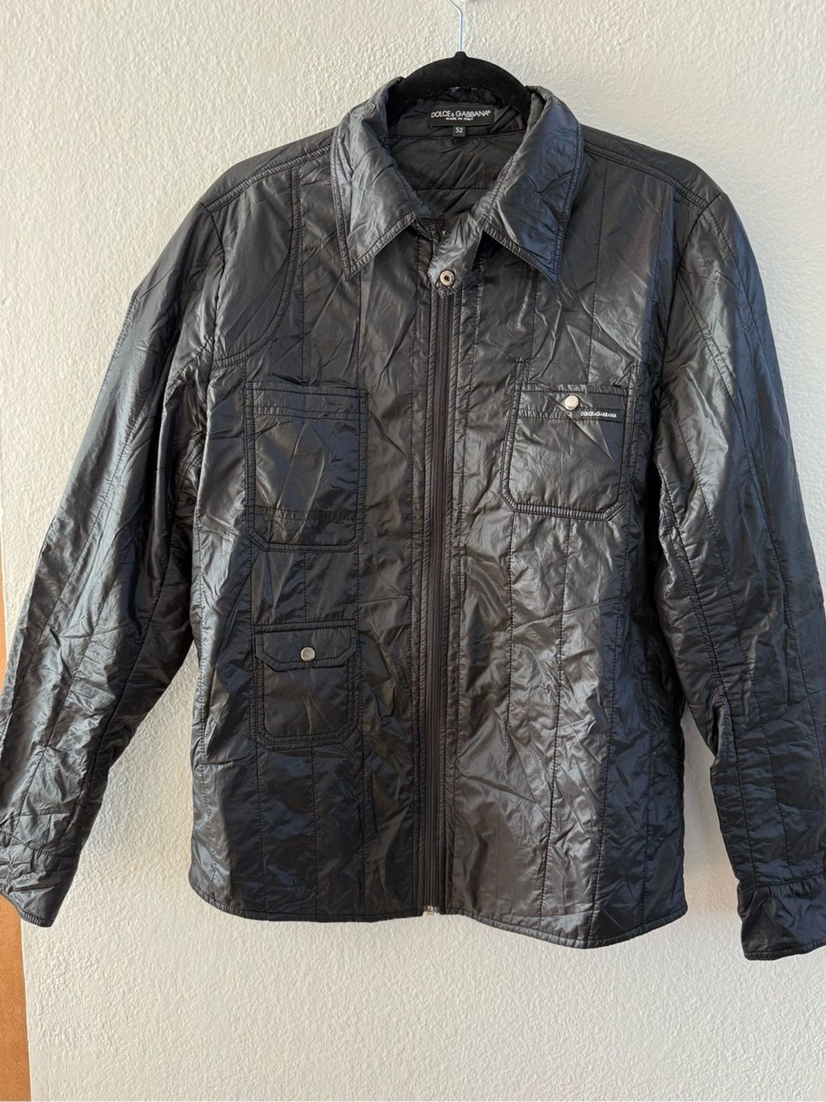 Vintage Dolce & Gabbana Men's Black Quilted Lightweight Jacket