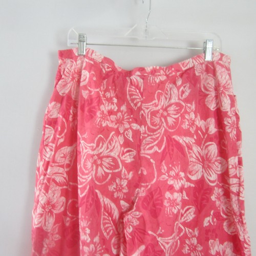 Talbots Womens 18 Pink Tropical Floral Print Cotton Pants Slacks Stretch XL - Picture 5 of 7