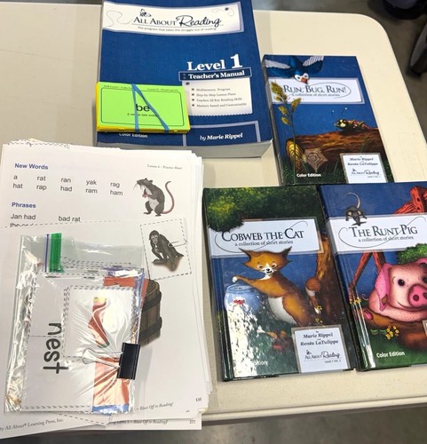 All About Reading Level 1 Color Edition Teacher Manual, Books, Activity & Cards