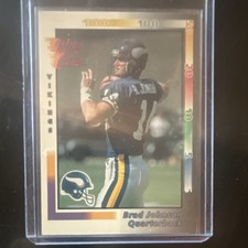 1992 Wild Card Brad Johnson #427 Rookie Base Set Minnesota Vikings NFL Card. rookie card picture